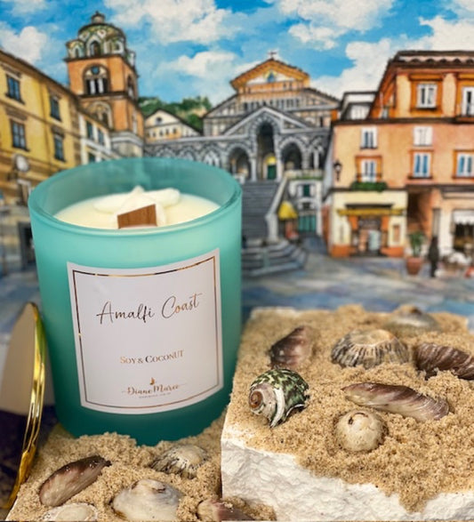 Amalfi Coast - Large Soy & Coconut Candle (60 hours burn time - wood wick)